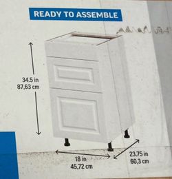 18” kitchen drawer base cabinet
