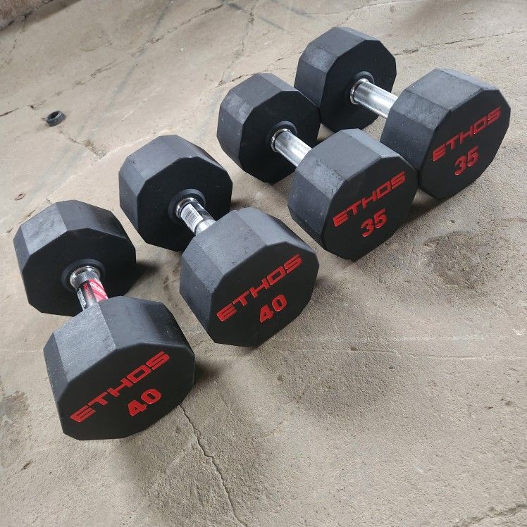 40 And 35 Pound Dumbbells