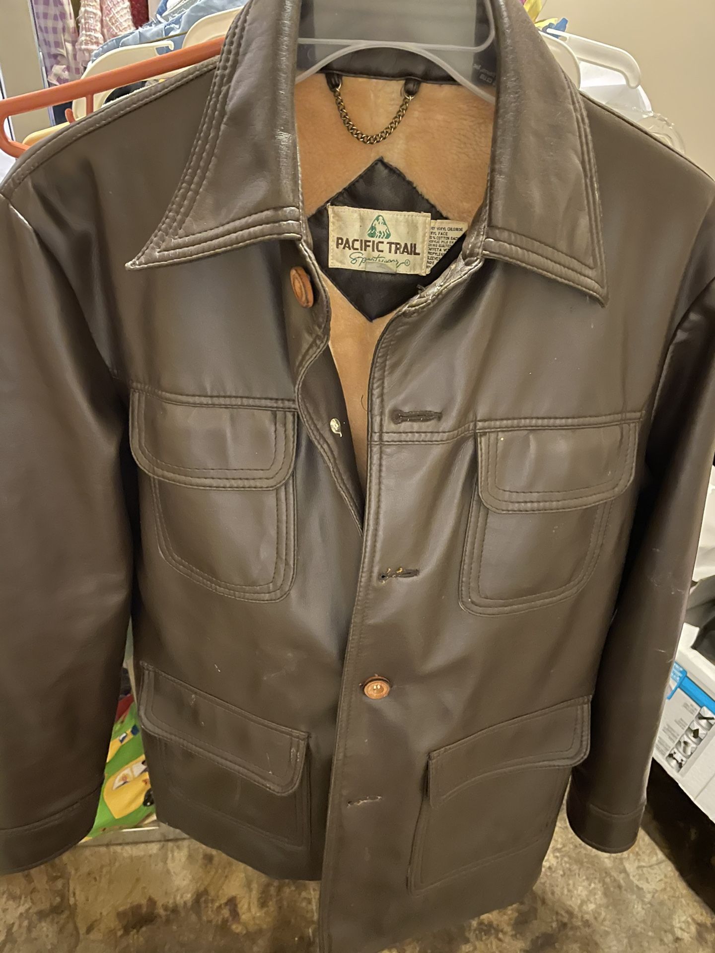 Vintage Faux Leather Jacket Medium Men Size