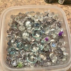 Large Bag Of Flat Marbles For Crafters Or Bottom Of 