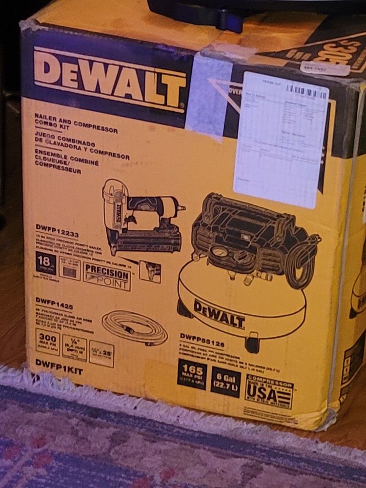 De Walt Compressor With Brad Nailer