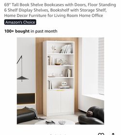Bookcase with Doors cabinet shelf  moving sale