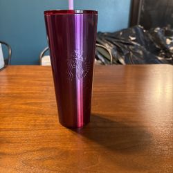 Starbucks Holiday Stainless Steel Pink Ombre 2021 Tumbler Cold Cup Venti 24 Oz.