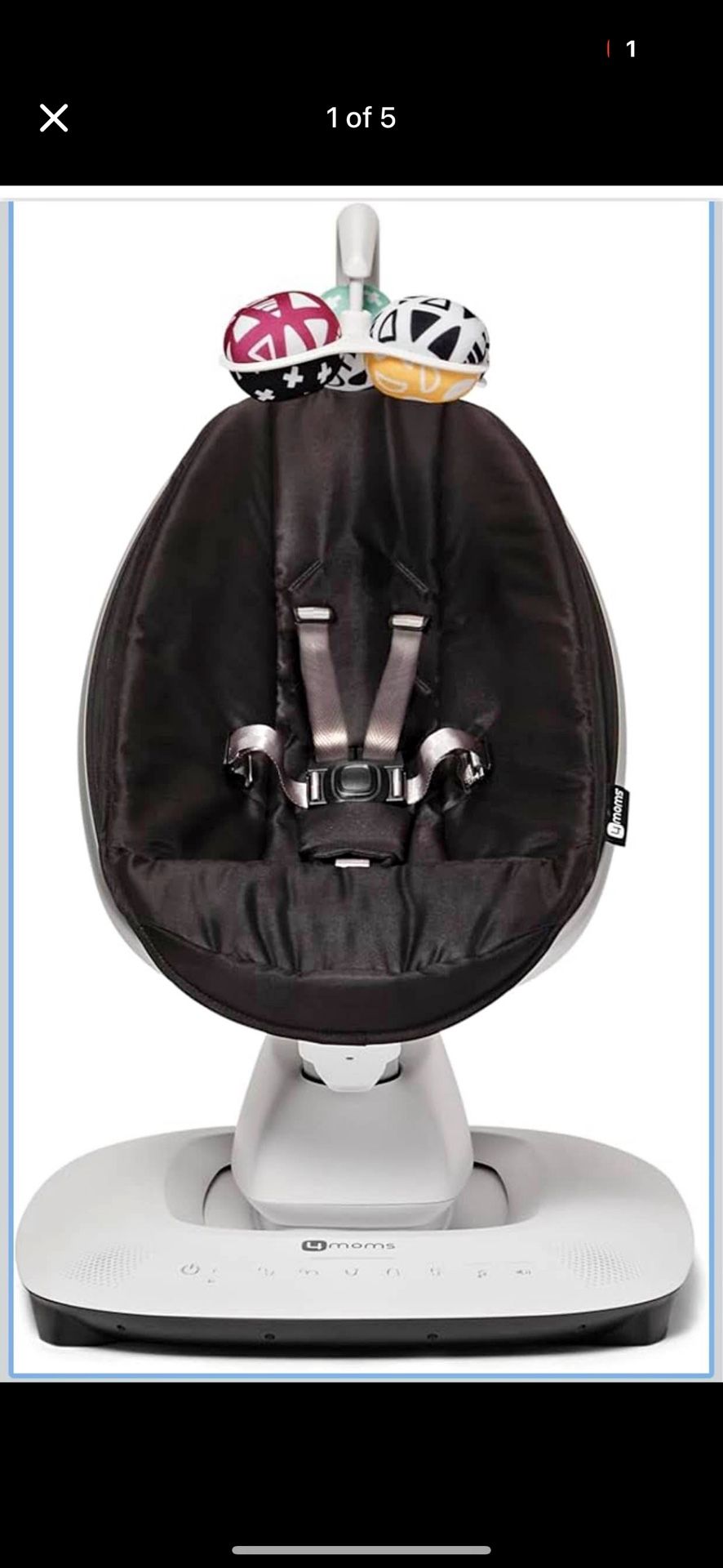 4moms mamaRoo Multi-Motion Baby Swing – Smart Connectivity – Black (Like New)