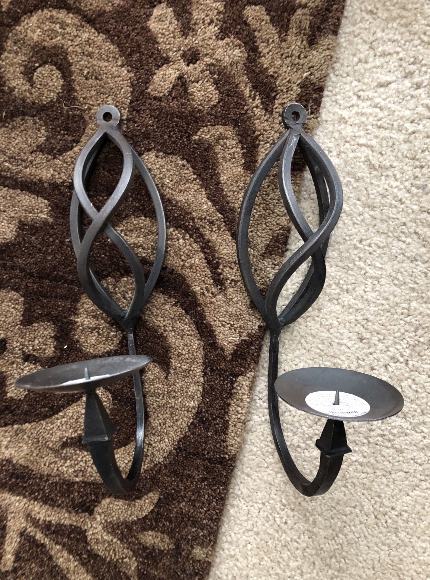 Wrought Iron Wall Sconces (Pair)