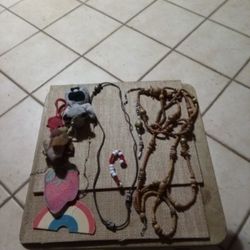 Collection Of Necklaces Disney Tigger Movie Owl With Clip Cow With Clip hangup Strawberry And Rainbow 