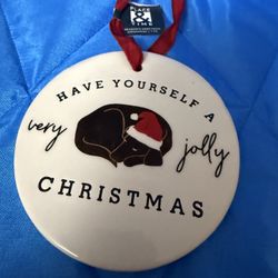 Sleeping Black Labrador Retriever Christmas Ornament Holiday Decoration