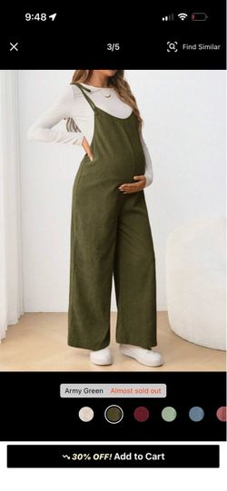 Army Green Maternity Jumpsuit
