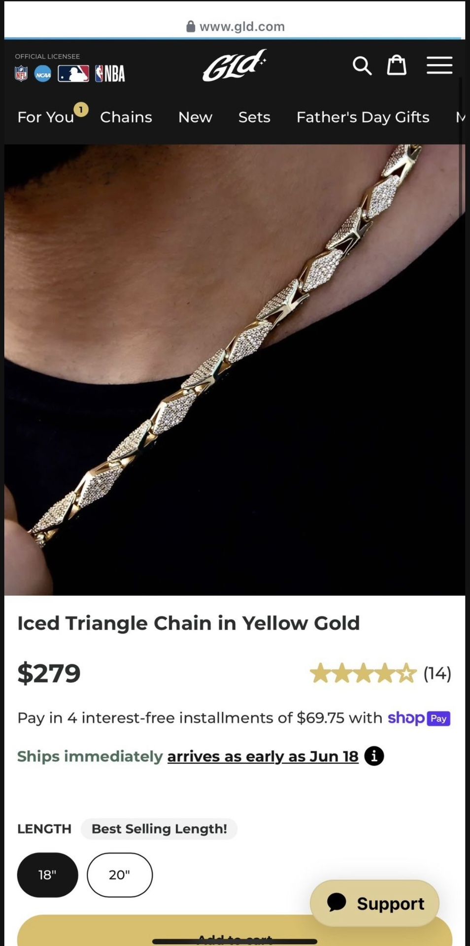Iced Triangle Chain