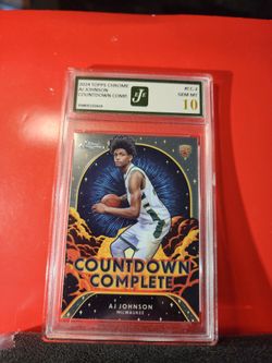 Topps 2024-25 Chrome AJ Johnson Milwaukee Bucks Countdown Complete Rookie CC-22 EJE 10 GEM MT