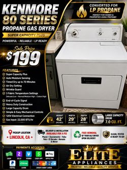 Kenmore 80 Series Propane Gas Dryer