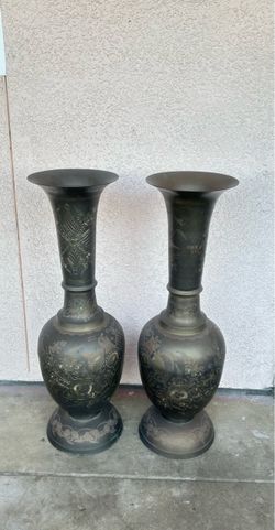 2 Antique Solid Brass base