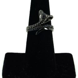 Blackened 925 Sterling Silver Cobra Ring