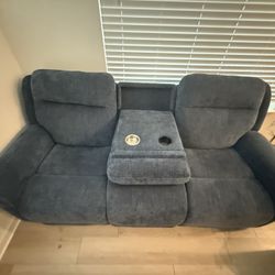 Blue Reclining Sofa – $350