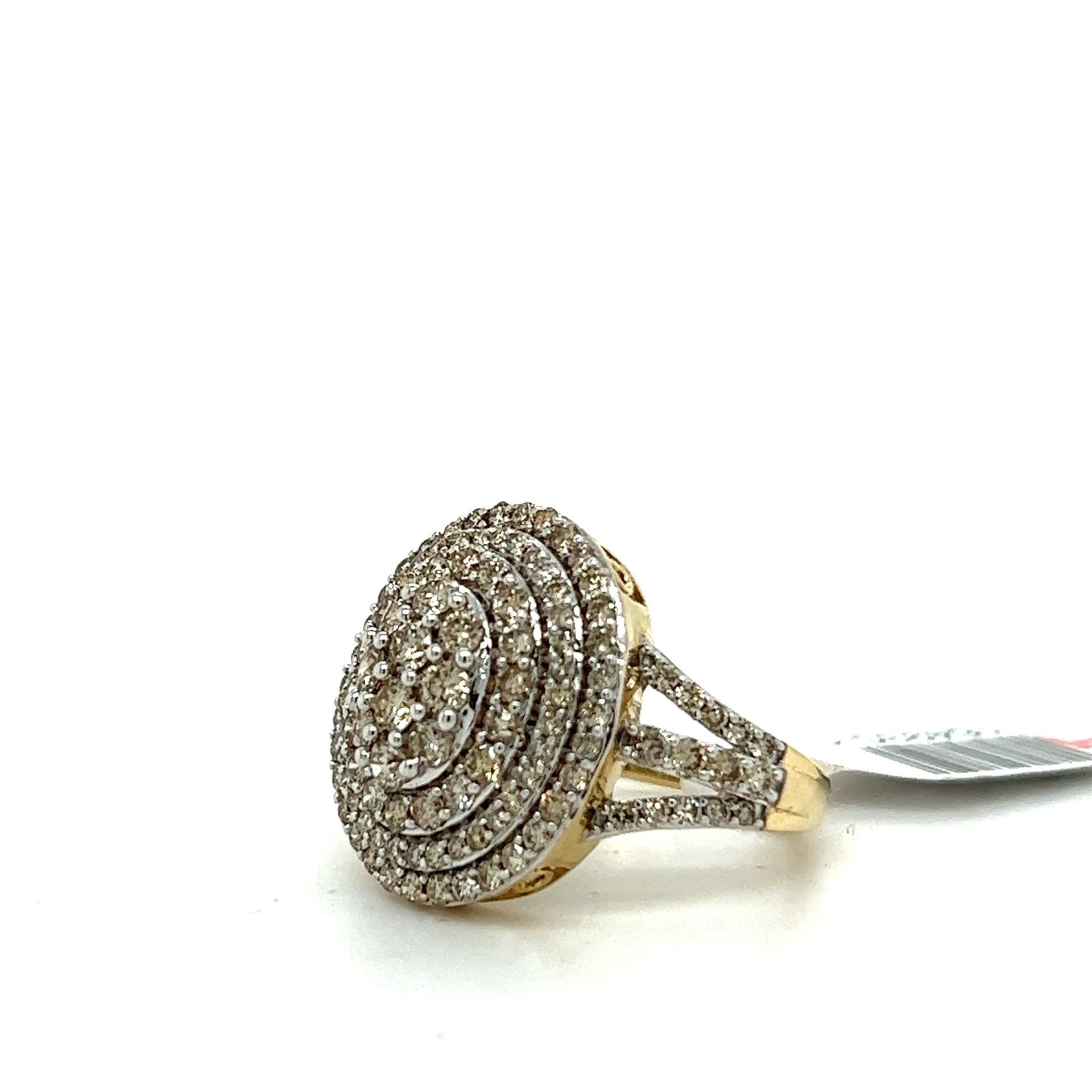 10kt Gold Large Oval Cluster Diamond Ring 2 Ctw 5.70grams 164930 1