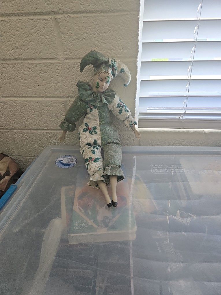 Christmas jester doll $10