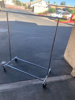 Chrome Rolling Clothes Rack