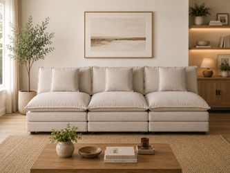 Ligtht Coffe Modular Chenille Sectional Couch 3Pcs Set.