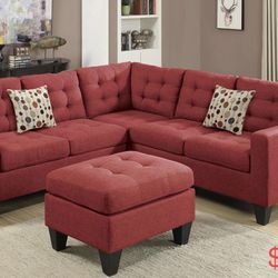 3 Pc Sectional Set With Ottoman