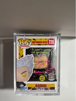 Funko Pop! One Punch Man Garou #720 with pop shield protector Signed Greg Chun
