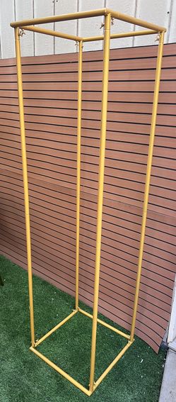 Gold Wedding Centerpiece Vase, Metal Column Flower Stand