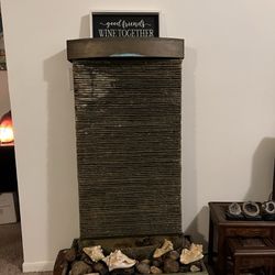 Indoor: Outdoor Fountain With River Rocks And Light 