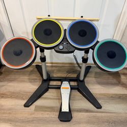 Rock Band 4 Wireless Drum Set PS4 PS5 91262 Harmonix With Pedal & Sticks