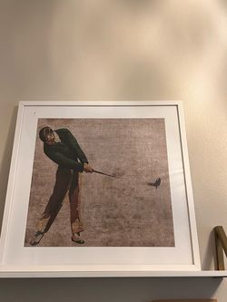 Framed vintage golf art by John Butler 26x26 retails $250