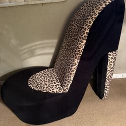 Rare Vintage Unique Leopard High Heel Chair 