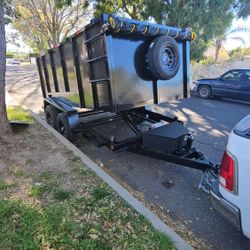 BRAND NEW DESIGN DUMP TRAILER 12x8x4 12,000 LBS ROLLING TARP AND SPARE TIRE HYDRAULIC SYSTEM ELECTRIC BRAKES TITLE IN HAND FOR ANY QUESTION TEXT ME PL