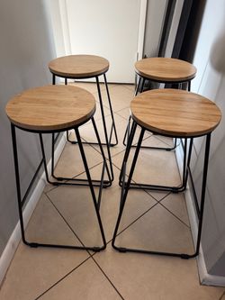 4 Industrial- Like Bar Stools