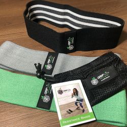 Hip Booty Bands Fabric Resistance Bands for Yoga Home Workout (Set of 3)