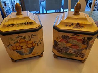 2 Wooden canisters boxes beautiful brand new!