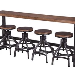 4 Person Pub Table And Stool Set - Bar
