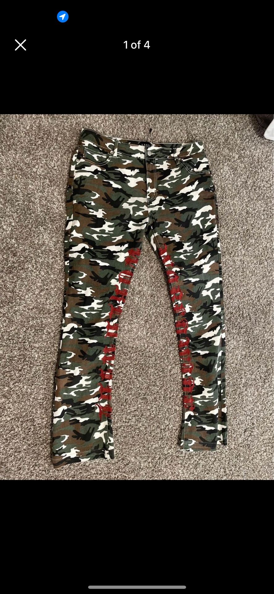 Stacked Camo Jeans Size 36