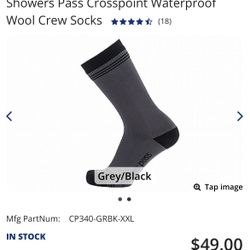 New Showers Pass Waterproof Socks L/XL