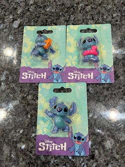 Disney Stitch Mini Figurines / Cake Toppers. Lot by of 3 figures. Brand new factory sealed. Smoke free home