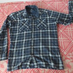 Kuhl Dillingr Flannel Shirt  Long Sleeve Blue Plaid Button-Up Outdoor Small