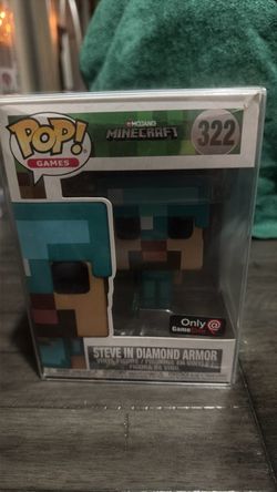 Funko Pop! Vinyl Minecraft Steve in Diamond Armor #322 GameStop Exclusive Figure