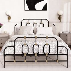 NEW - Full Metal Bed Frame With Headboard