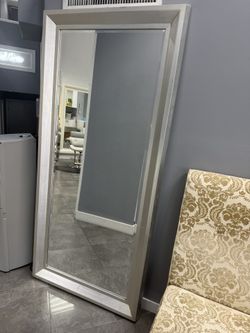 Large Silver Framed Mirror