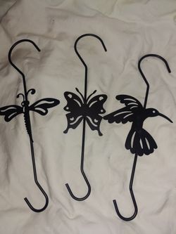 3 Metal Plant Hooks