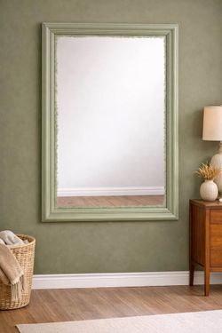 Sage green framed mirror