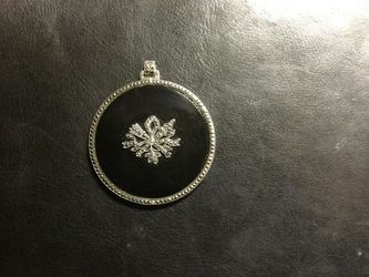 Black onyx and marcasite medallion