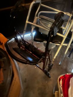 walker and a rollator with seat And wheel chair