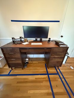 Mid-Century Modern Walnut Executive Desk