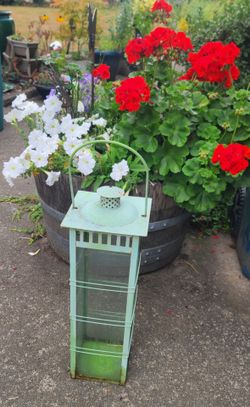 Nice Tall Metal and Glass Outdoor Lantern