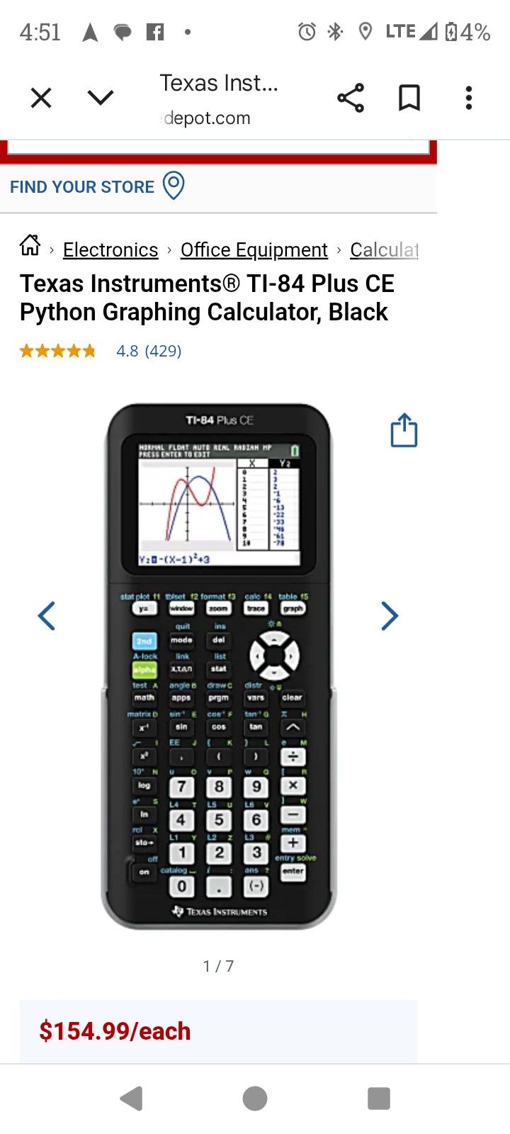 Texas Instruments TI 84 Plus CE Pytnon