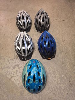 5 Bicycle Helmets – Bell, Ironman & More – Great Condition