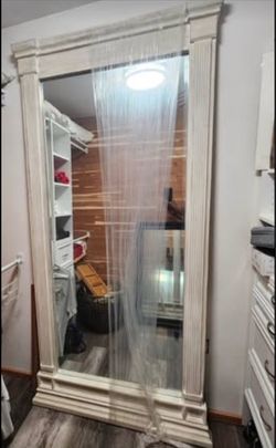 Large distressed frame mirror 7' 6" x 5' 3"